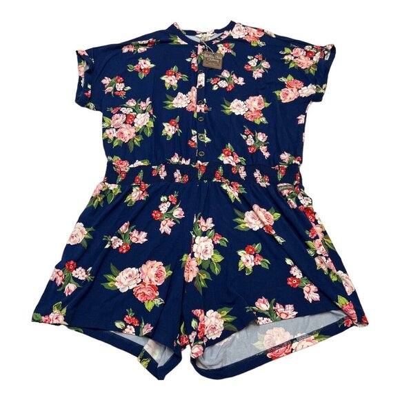 Matilda Jane Pants - Matilda Jane Womens XL Brilliant Daydream Be Bold Romper Blue Floral Stretchy